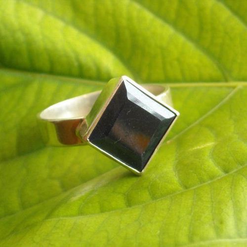 Sapphire ring, Handmade artisan ring, Precious silver jewelry