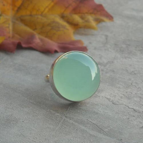 Seafoam chalcedony ring Sea green