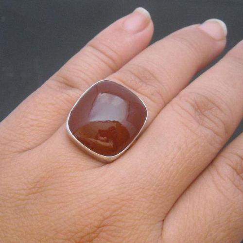 Silver Carnelian ring - Carnelian jewelry rings - Red carnelian ring