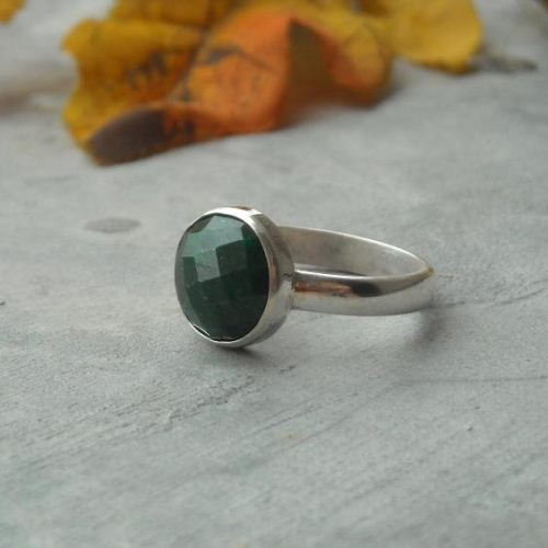 Emerald ring sterling silver Handmade
