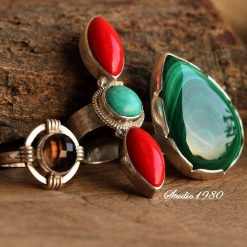 Smoky quartz cocktail ring - Unique sterling silver smoky quartz ring