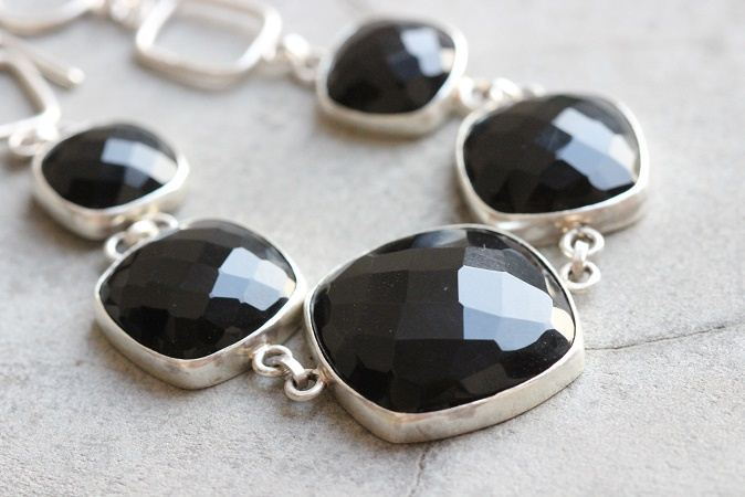 Statement bracelet Black onyx bracelet