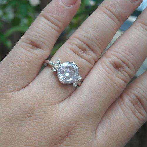 Sterling Silver CZ Engagement Ring