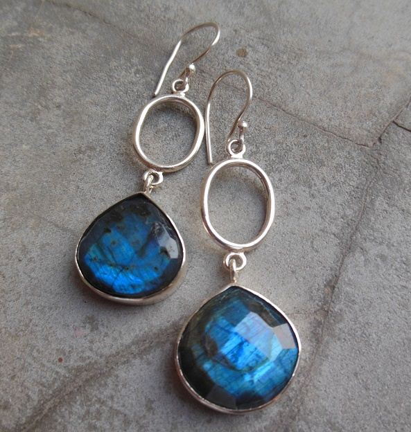 Sterling Silver Labradorite earrings Dangle