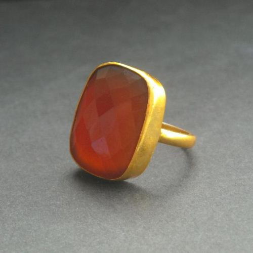 Sterling silver carnelian ring - carnelian jewelry - cocktail ring
