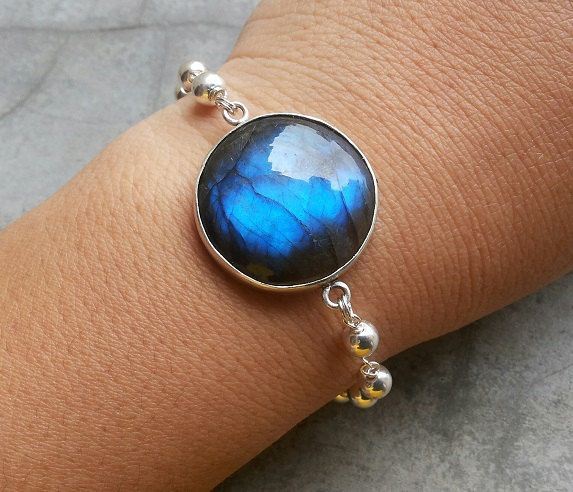 Sterling silver labradorite bracelet Handmade