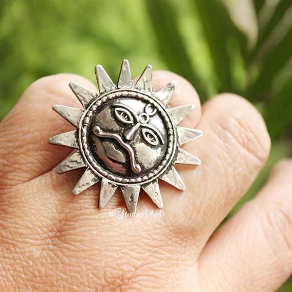 Sun Ring - Surya ring - Statement silver ring - Celestial ring - 