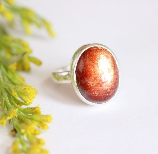 Sunstone ring bezel sun stone