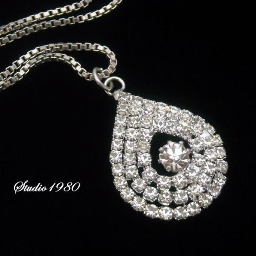 Swarovski crystal bridal pendant earrings set - artisan jewelry