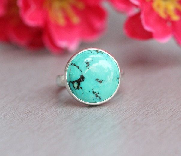 Turquoise Ring Bezel set ring