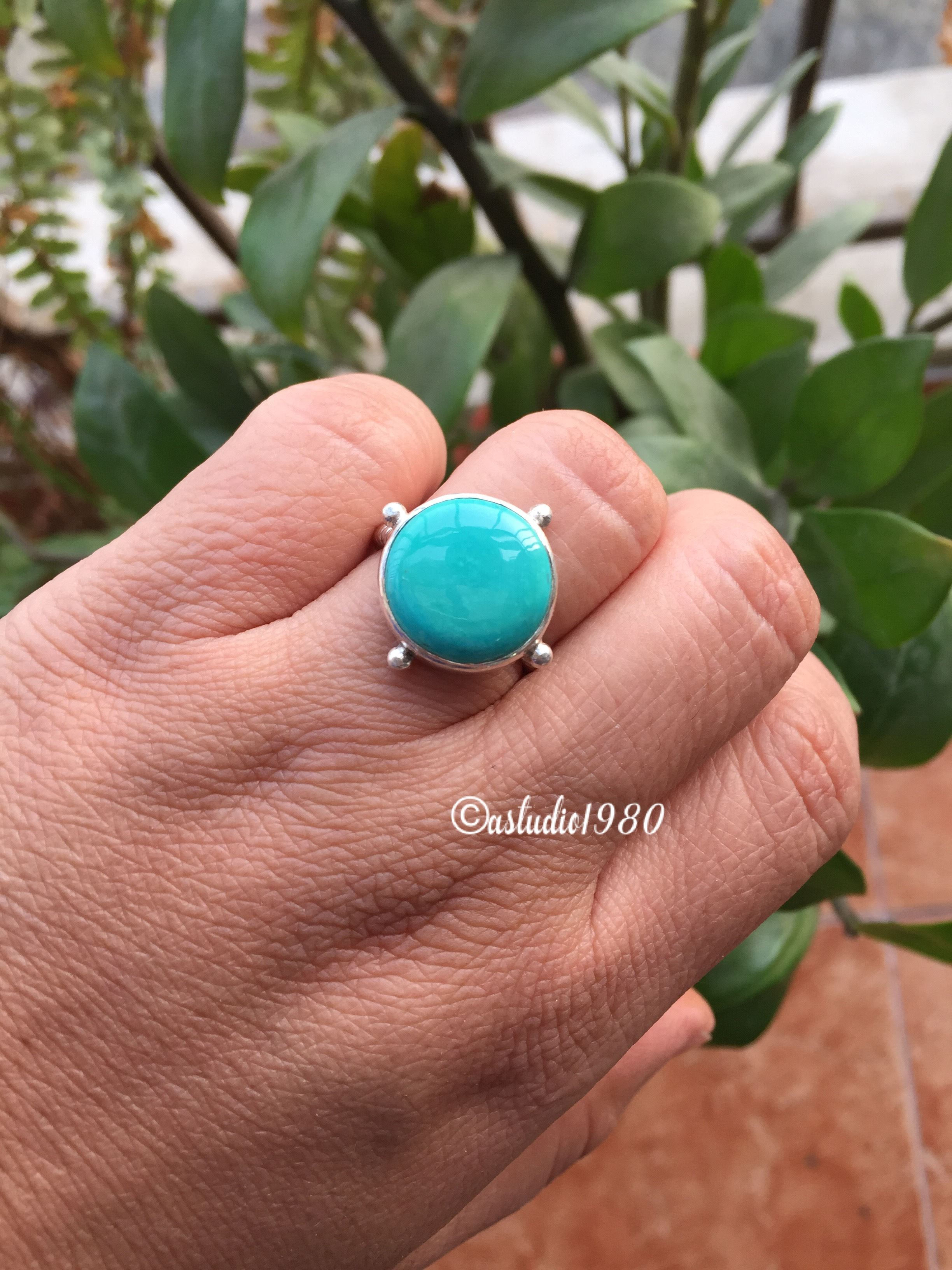 Sterling silver turquoise ring Natural