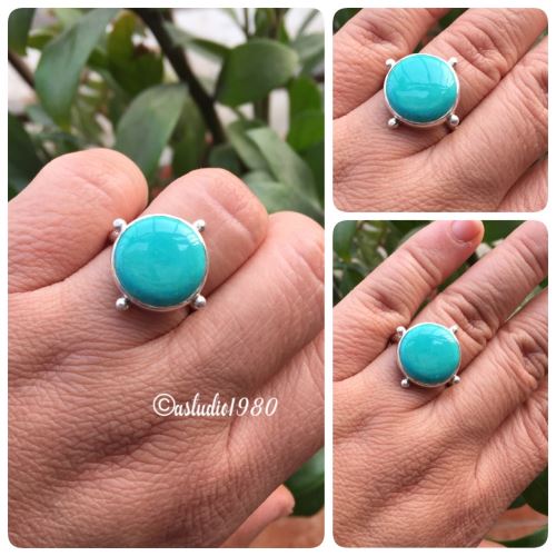 Sterling silver turquoise ring, Natural turquoise, Handmade gift ideas