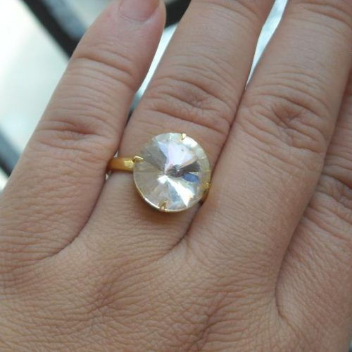 Vermeil ring, Gold ring,Crystal ring, Promise ring,Swarovski crystal ring, Vintage crystal ring - Size 6 Other sizes also available