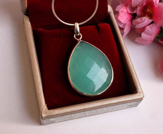 sea foam green chalcedony Tear